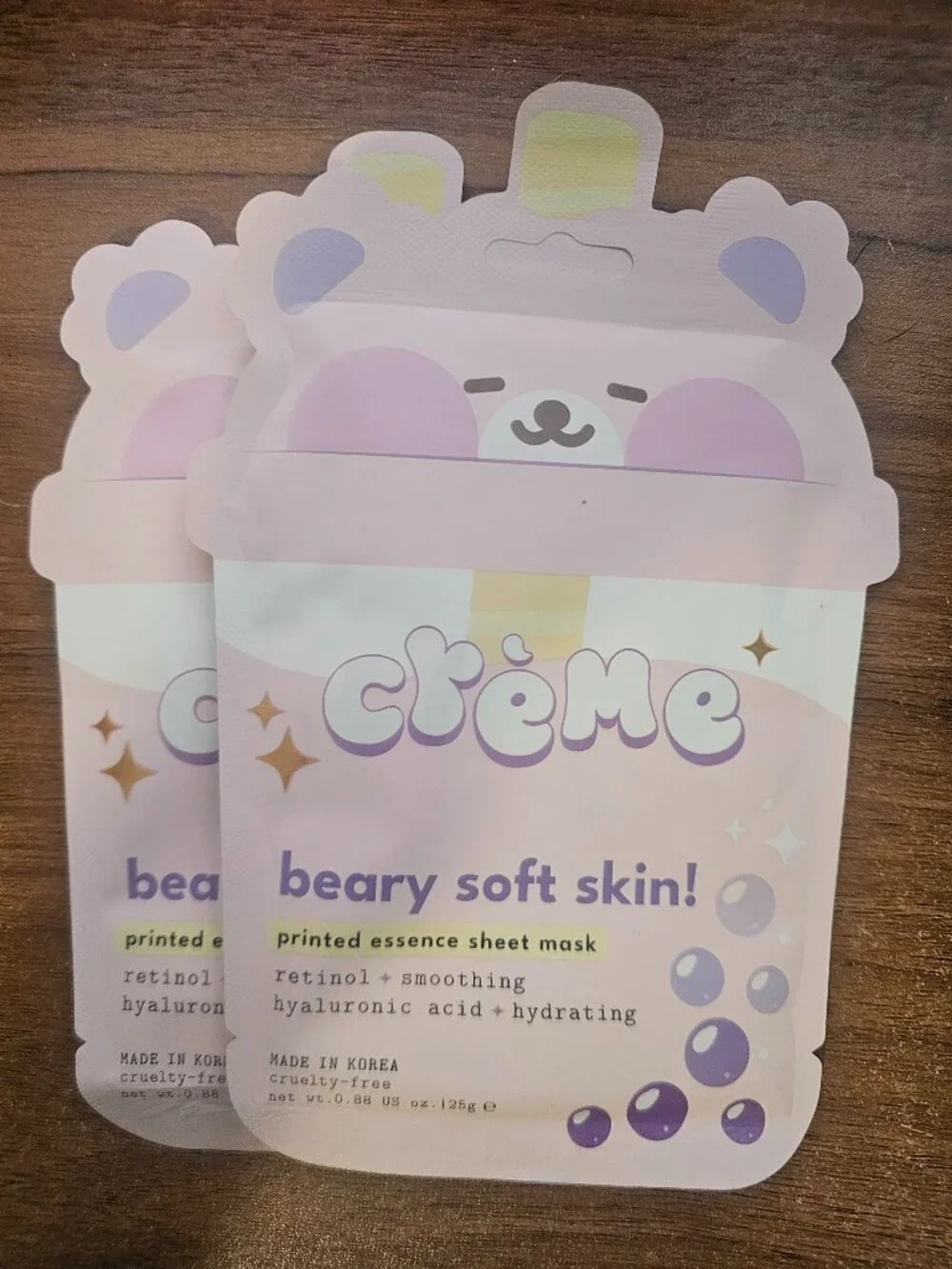 Creme Shop Soothing Beary Soft Skin! Printed Essence Sheet Mask 2 pk